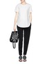 Figure View - Click To Enlarge - 3.1 PHILLIP LIM - Line embroidery silk crepe top