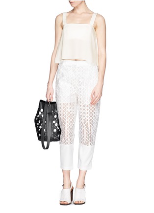 Figure View - Click To Enlarge - 3.1 PHILLIP LIM - Caning embroidery silk trim organza pants