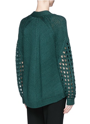 Back View - Click To Enlarge - 3.1 PHILLIP LIM - Engineered pointelle stitch cardigan