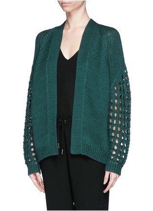 Front View - Click To Enlarge - 3.1 PHILLIP LIM - Engineered pointelle stitch cardigan