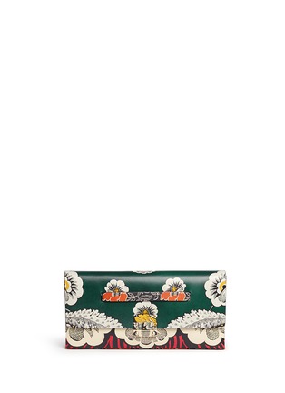 Main View - Click To Enlarge - VALENTINO GARAVANI - Floral print leather oversize clutch
