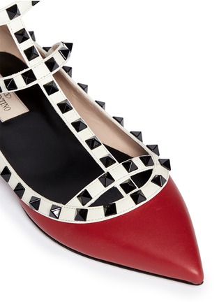 Detail View - Click To Enlarge - VALENTINO GARAVANI - 'Rockstud' caged leather flats