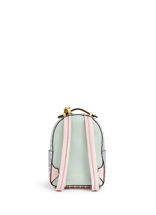 Back View - Click To Enlarge - VALENTINO GARAVANI - 'Rockstud' mini watercolour leather backpack