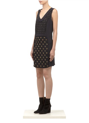 Front View - Click To Enlarge - DIANE VON FURSTENBERG - 'Twiggy' crystal detailed shift dress