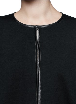 Detail View - Click To Enlarge - ST. JOHN - Leather trim cape jacket