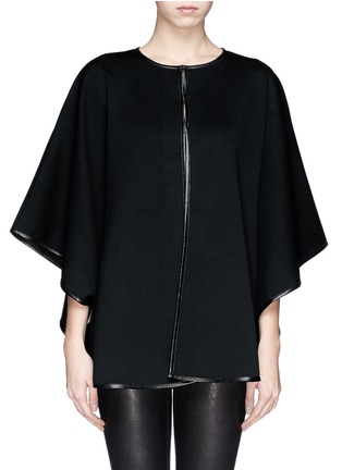 Main View - Click To Enlarge - ST. JOHN - Leather trim cape jacket