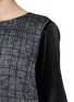 Detail View - Click To Enlarge - ST. JOHN - Satin combo metallic plaid knit top