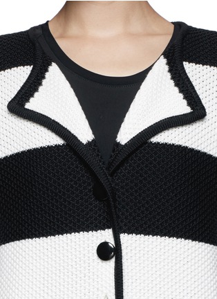 Detail View - Click To Enlarge - ST. JOHN - Stripe honeycomb knit cardigan