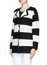 Front View - Click To Enlarge - ST. JOHN - Stripe honeycomb knit cardigan