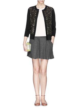 Figure View - Click To Enlarge - ST. JOHN - Sequin panel silk-cashmere cardigan