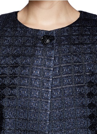 Detail View - Click To Enlarge - ST. JOHN - Metallic geometric brocade jacket
