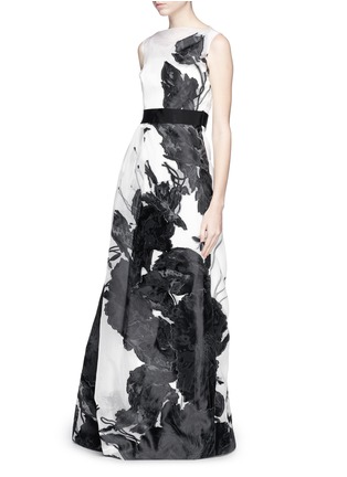 Figure View - Click To Enlarge - ST. JOHN - 'Dramatic' floral fil coupé gown