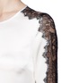 Detail View - Click To Enlarge - ST. JOHN - Lace sleeve liquid satin blouse