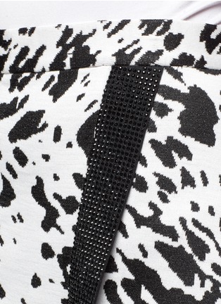 Detail View - Click To Enlarge - ST. JOHN - Jewel trim animal spot jacquard knit skirt