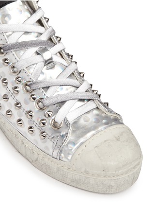 Detail View - Click To Enlarge - GIENCHI - 'Missura' holographic leather stud sneakers