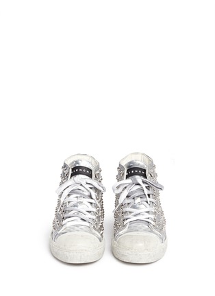 Figure View - Click To Enlarge - GIENCHI - 'Missura' holographic leather stud sneakers