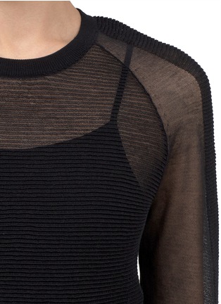 Detail View - Click To Enlarge - THEYSKENS' THEORY - 'Kindley' transparent knit sweater