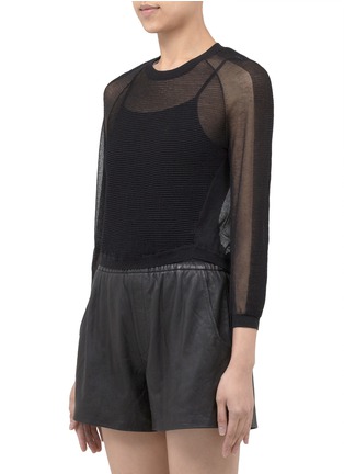 Front View - Click To Enlarge - THEYSKENS' THEORY - 'Kindley' transparent knit sweater