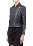 Front View - Click To Enlarge - HELMUT LANG - Contrast textured panelled jacket