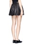 Back View - Click To Enlarge - ALICE & OLIVIA - Lamb leather pleat skirt 
