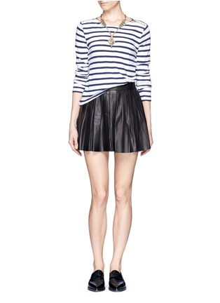 Figure View - Click To Enlarge - ALICE & OLIVIA - Lamb leather pleat skirt 