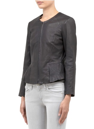 Front View - Click To Enlarge - THEORY - Jondi leather zip jacket