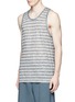 Front View - Click To Enlarge - T BY ALEXANDER WANG - Stripe burnout tank top