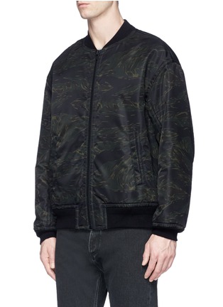 Front View - Click To Enlarge - T BY ALEXANDER WANG - Camouflage print back patch bomber jacket