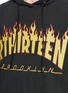 Detail View - Click To Enlarge - R13 - 'RTHIRTEEN' Flame print cutoff sleeve oversized hoodie