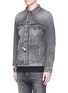 Front View - Click To Enlarge - R13 - Distressed denim trucker jacket