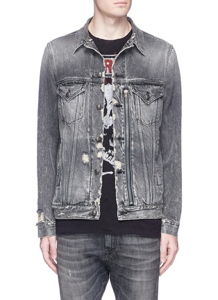 Main View - Click To Enlarge - R13 - Distressed denim trucker jacket