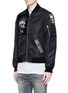 Front View - Click To Enlarge - R13 - Skull appliqué MA-1 bomber jacket