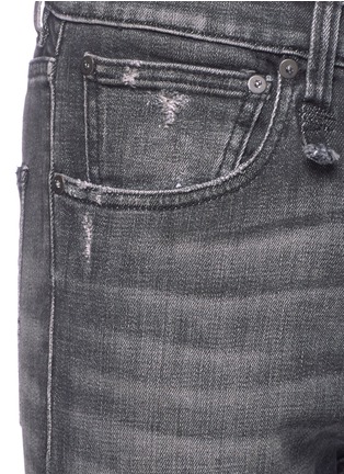 Detail View - Click To Enlarge - R13 - 'Drop' slim fit distressed jeans
