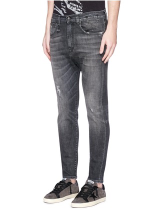 Front View - Click To Enlarge - R13 - 'Drop' slim fit distressed jeans