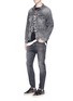 Figure View - Click To Enlarge - R13 - 'Drop' slim fit distressed jeans