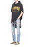 Figure View - Click To Enlarge - R13 - 'Skate' slim fit ripped jeans
