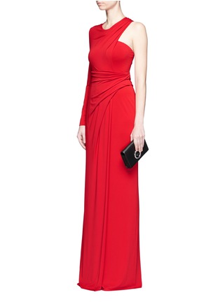 Figure View - Click To Enlarge - ALEXANDER WANG - Asymmetric drape one-shoulder crepe gown