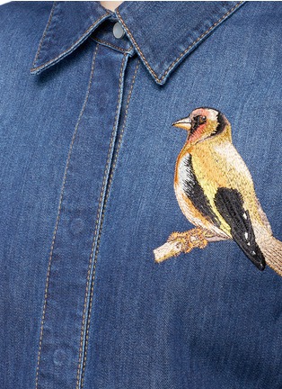 Detail View - Click To Enlarge - STELLA MCCARTNEY - Bird embroidered denim shirt