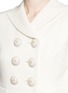 Detail View - Click To Enlarge - ALEXANDER MCQUEEN - Enamelled flower button wool-silk double breasted coat