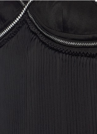 Detail View - Click To Enlarge - 3.1 PHILLIP LIM - Zip ruffle plissé pleat crepe dress