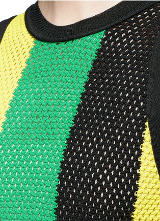 Detail View - Click To Enlarge - PROENZA SCHOULER - Stripe open mesh knit tank top