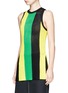 Front View - Click To Enlarge - PROENZA SCHOULER - Stripe open mesh knit tank top