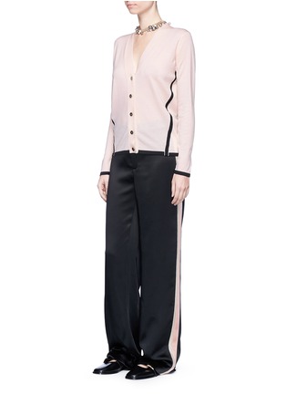 Figure View - Click To Enlarge - LANVIN - Contrast stripe wool cardigan