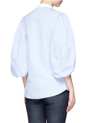 Back View - Click To Enlarge - ALEXANDER MCQUEEN - Cocoon sleeve stripe poplin shirt