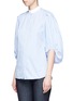 Front View - Click To Enlarge - ALEXANDER MCQUEEN - Cocoon sleeve stripe poplin shirt