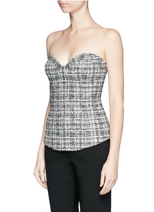 Detail View - Click To Enlarge - LANVIN - Cotton blend tweed bustier top