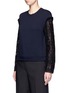 Front View - Click To Enlarge - 3.1 PHILLIP LIM - Lace sleeve sweatshirt