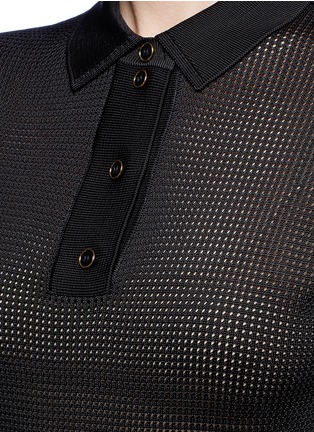Detail View - Click To Enlarge - LANVIN - Textured knit polo top