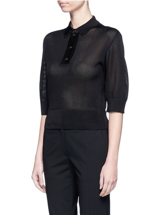 Front View - Click To Enlarge - LANVIN - Textured knit polo top