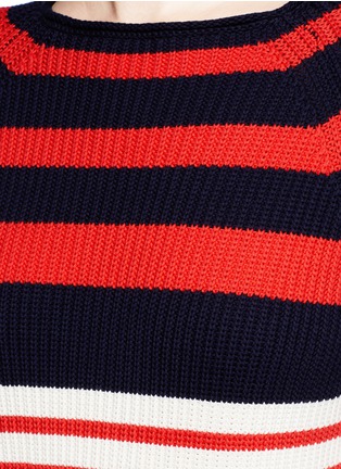 Detail View - Click To Enlarge - MRZ - Colourblock stripe split back sweater
